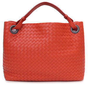 Bottega Veneta Large Garda Handbag Red Lambskin Leather